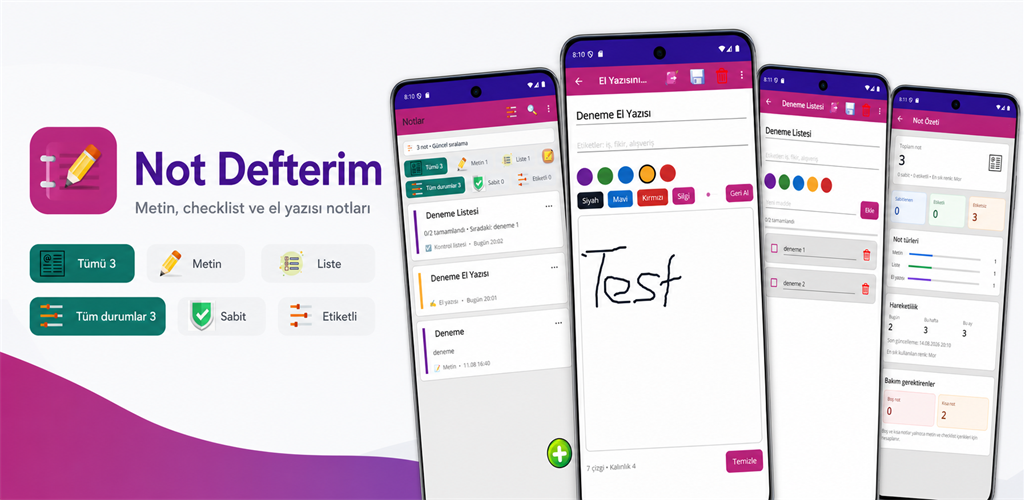 Not Defterim Play Store özellik görseli